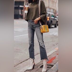 Mother- Insider Crop Step Chew - Pedal to the Metal Destroyed